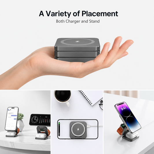 3-in-1 Foldable Magnetic Wireless Charging Station