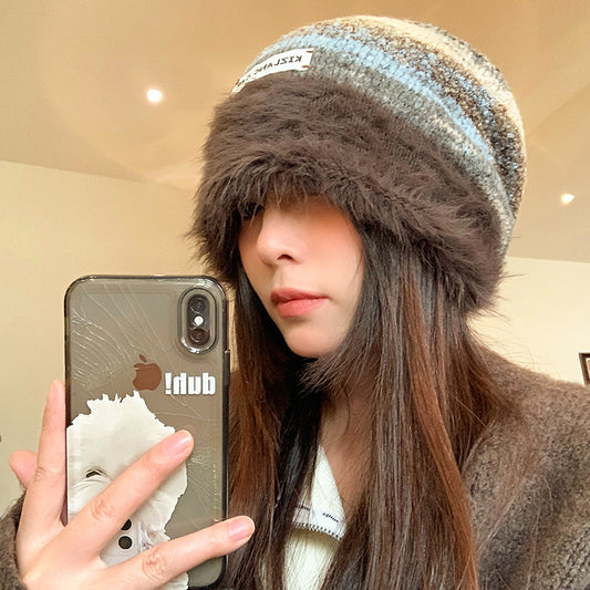 Plush Knitted Slouchy Beanie Cap