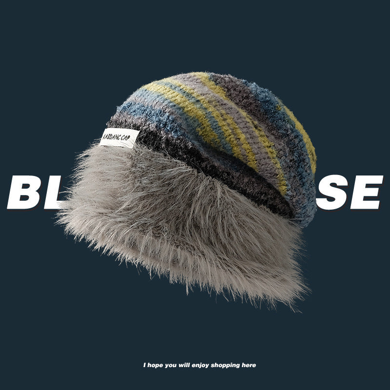 Plush Knitted Slouchy Beanie Cap