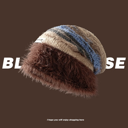 Plush Knitted Slouchy Beanie Cap