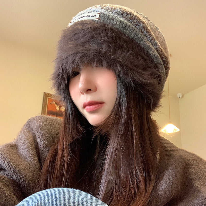 Plush Knitted Slouchy Beanie Cap