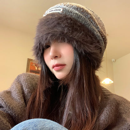 Plush Knitted Slouchy Beanie Cap