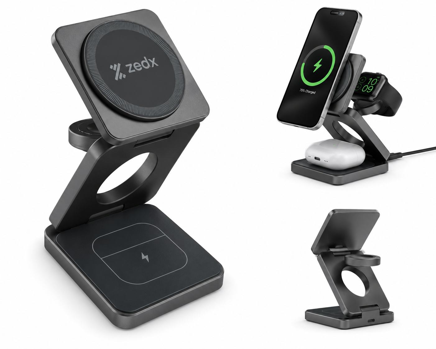 3-in-1 Foldable Magnetic Wireless Charging Station