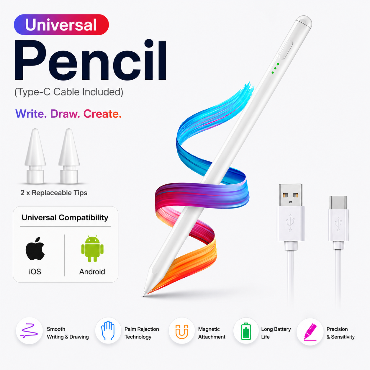 Universal Magnetic Touch Screen Pencil