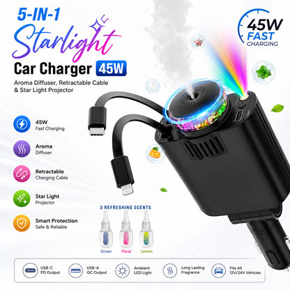 5-in-1 Starlight Car Charger 45W