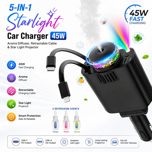 5-in-1 Starlight Car Charger 45W