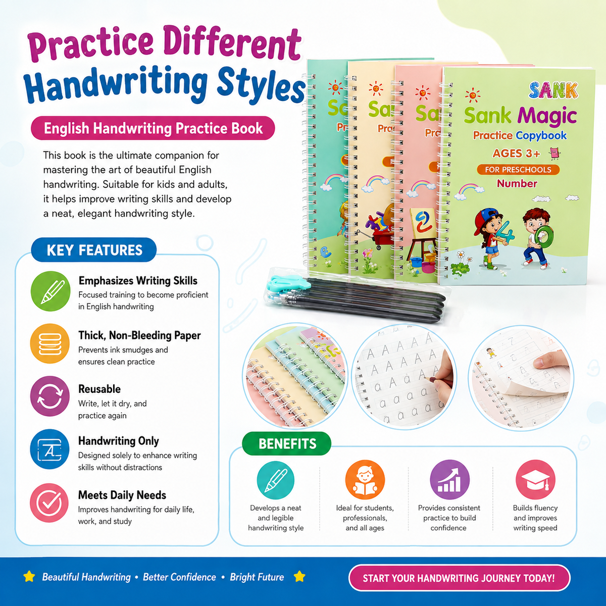 English Handwriting Practice Book