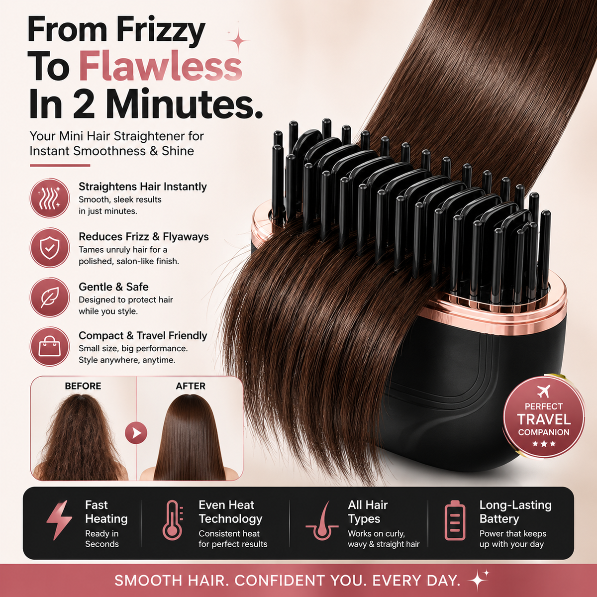 Mini Hair Straightening Comb