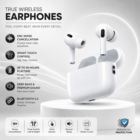 True Wireless Bluetooth Earbuds