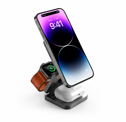 3-in-1 Foldable Magnetic Wireless Charging Station