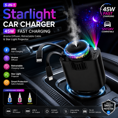 5-in-1 Starlight Car Charger 45W