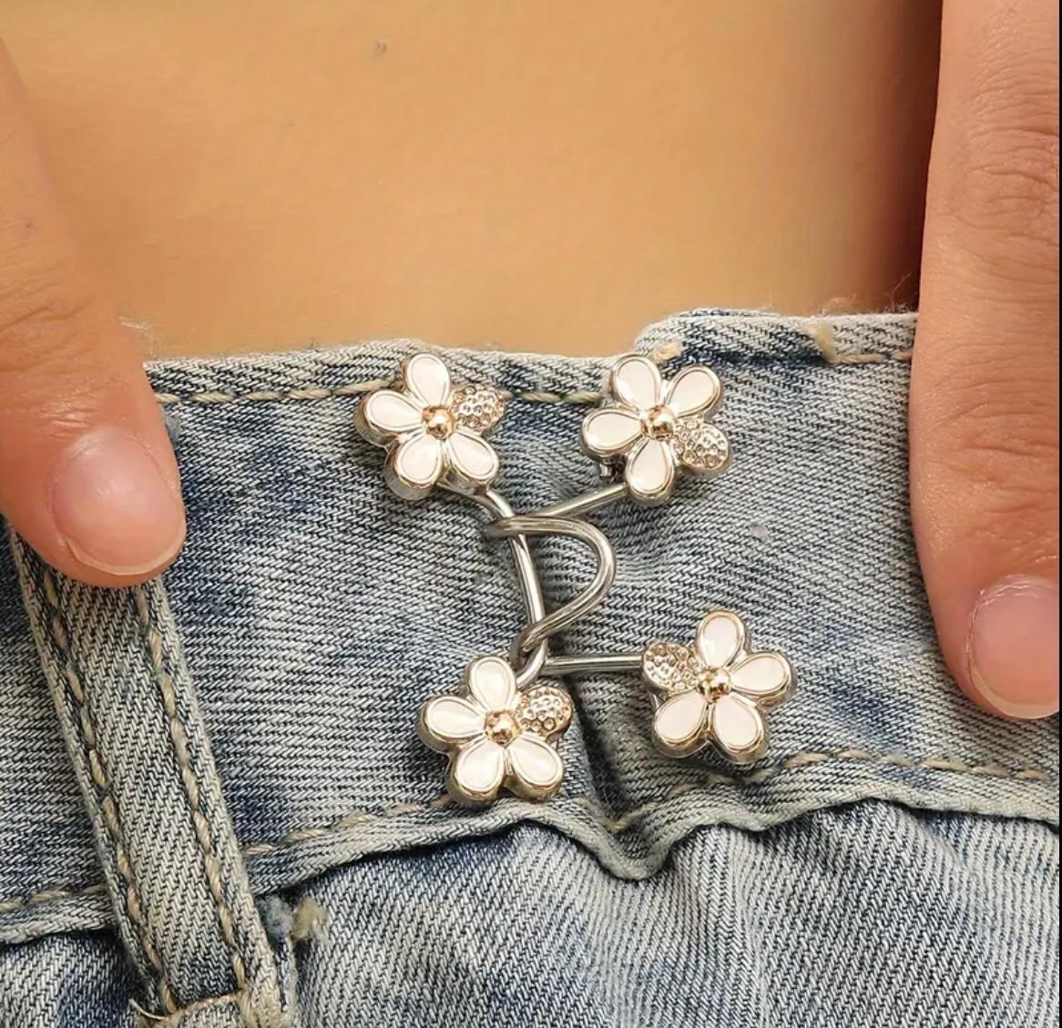 A Pair of Women Metal Waist Buttons